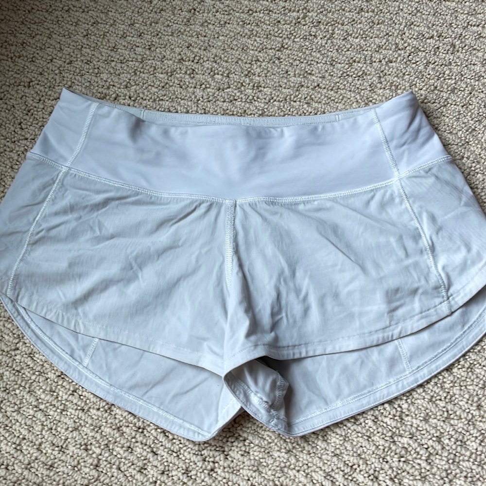 White lululemon athletic shorts
